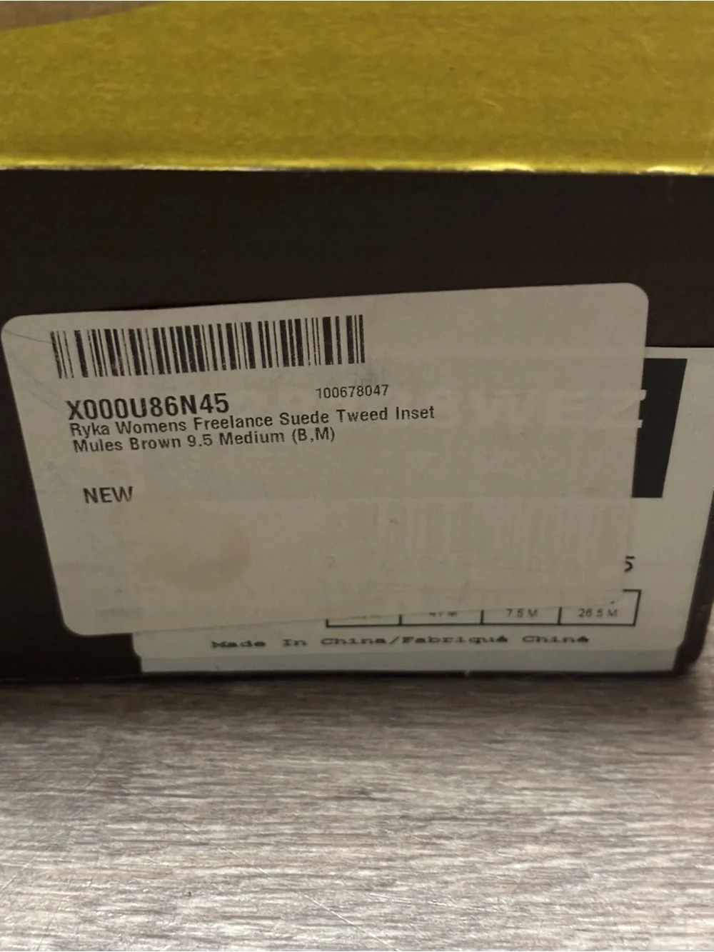 NIB- Ryka Freelance Brown Suede Tweed Inset Mule Clogs Size 9.5
